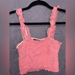 Pink Lace Trimmed Women's Top